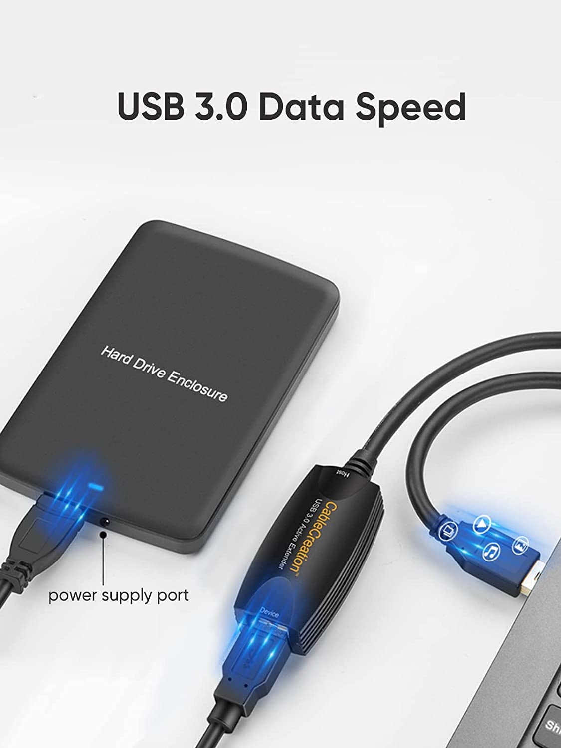 Active USB Extension Cable (Long 16.4 FT), USB 3.0 Extender Male to Female Cord with Signal Booster Compatible Oculus Rift Sensor, Oculus Quest/Quest 2 VR, Xbox One, Etc. 5 Meters