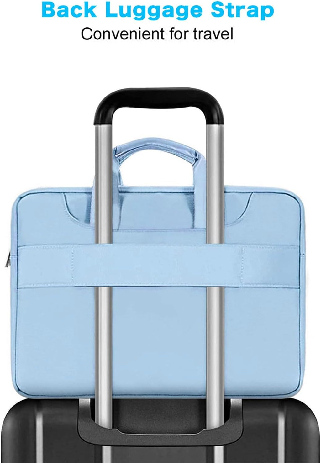 360 Protective Laptop Shoulder Bag Compatible with Macbook Pro 16 Inch 2021 2022 M1 A2485/2019-2020 A2141/Pro 15 A1398, 15-15.6 Inch Notebook, Matching Color Sleeve with Belt, Airy Blue
